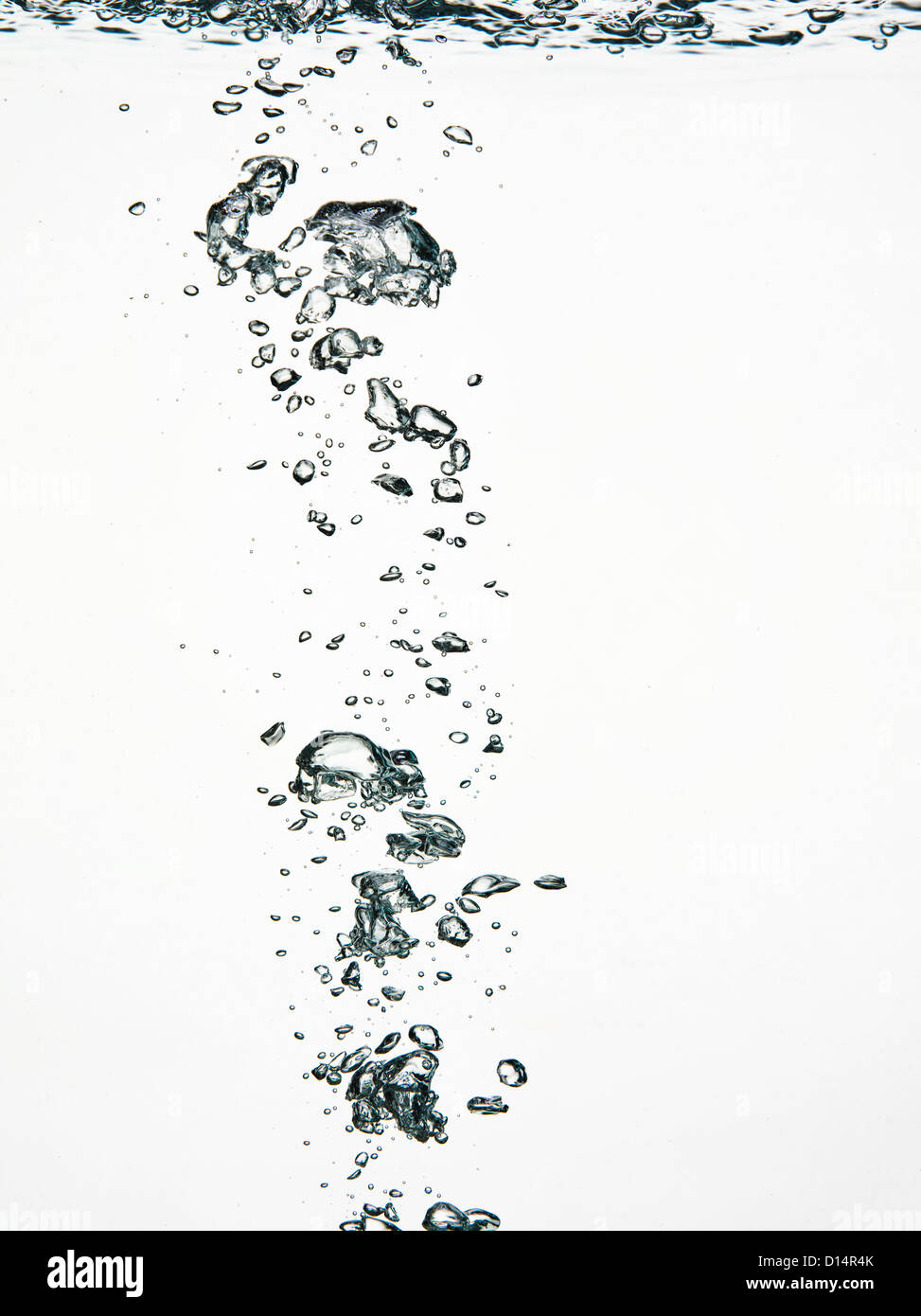 Nahaufnahme von Luftblasen im Wasser Stockfoto