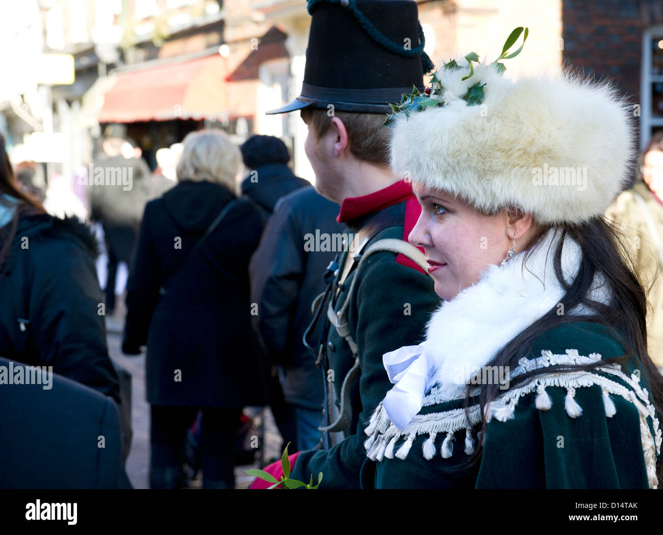 Ein Zeichen, das an der Dickens Christmas Festival in Rochester Stockfoto