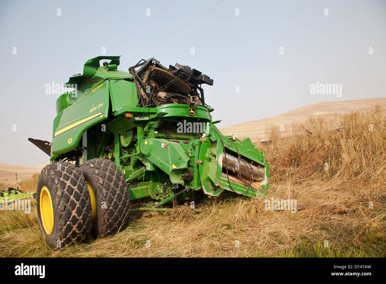 John Deere Traktor in Weizen Felder der Palouse Washington State USA Stockfoto