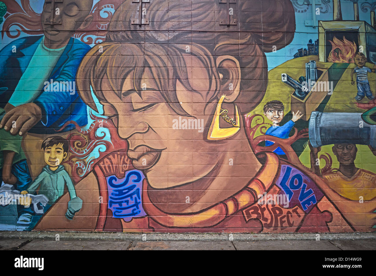 Wandmalerei in Crown Heights, Brooklyn, New York City, Stockfoto