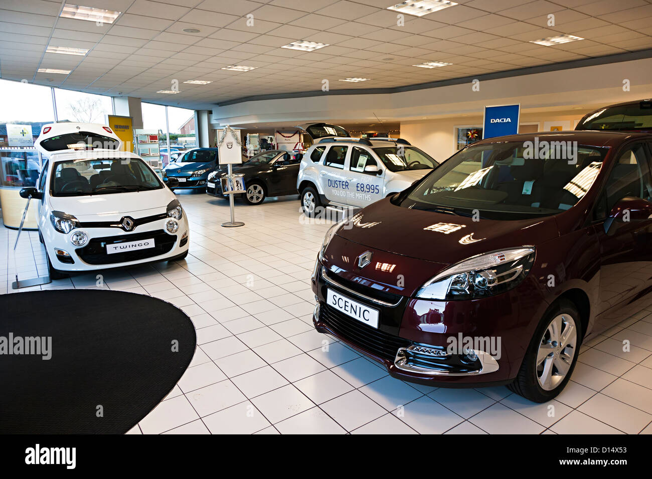 Neue Auto-Showroom, England, UK Stockfoto