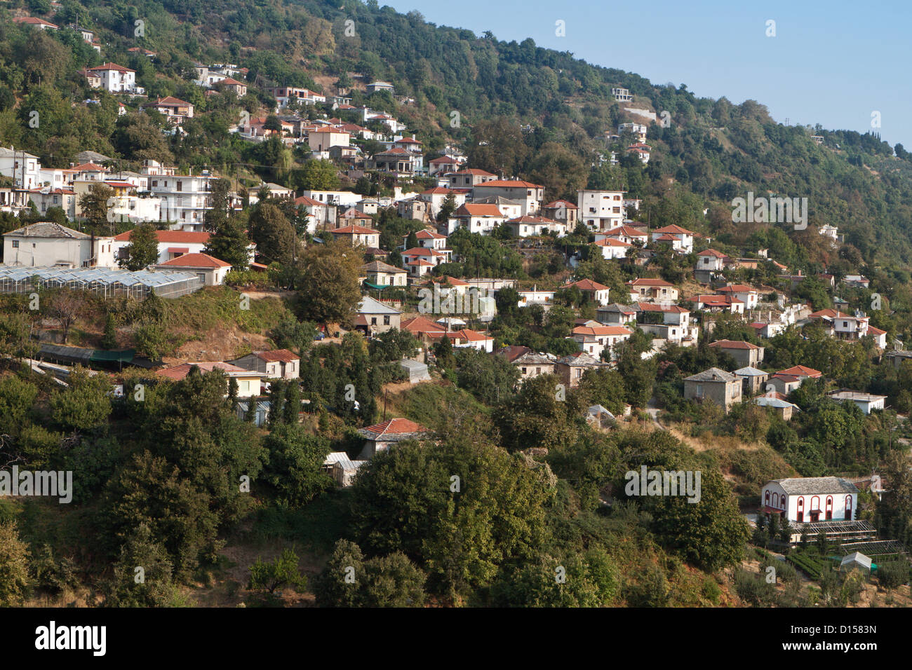 Traditionelle Zagora Dorf auf dem Berg Pilion in Griechenland Stockfoto