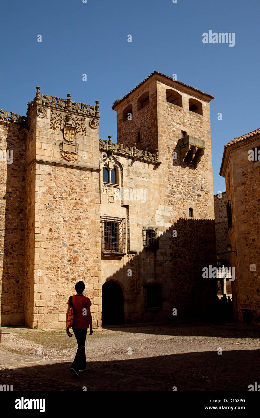 Casa de Los Golfines historische Zentrum Caceres Extremadura Spanien Stockfoto