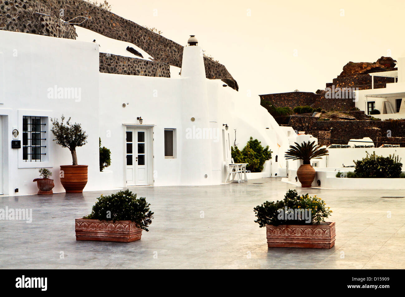 Santorini Sommerfrische auf den Kykladen-Inseln im Ägäischen Meer von Griechenland Stockfoto