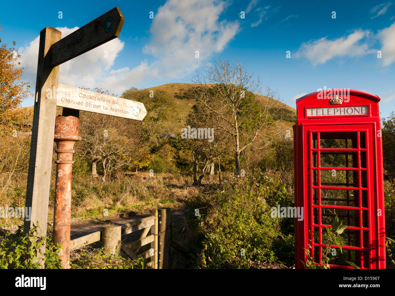 Eine entfernte britische rote Telefonzelle Stockfoto