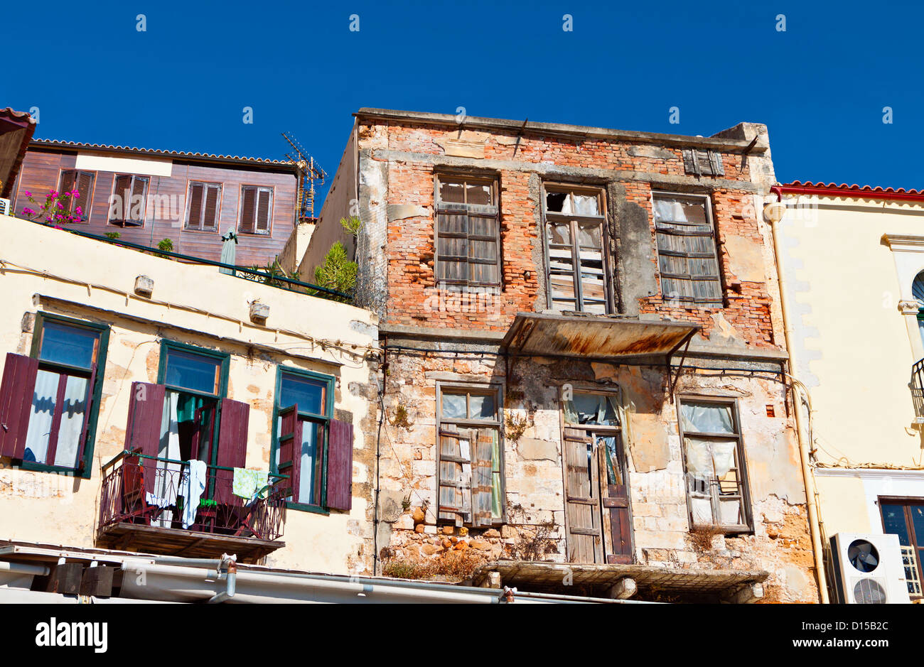 Chania-Stadt und den alten venezianischen Hafen auf der Insel Kreta in Griechenland Stockfoto