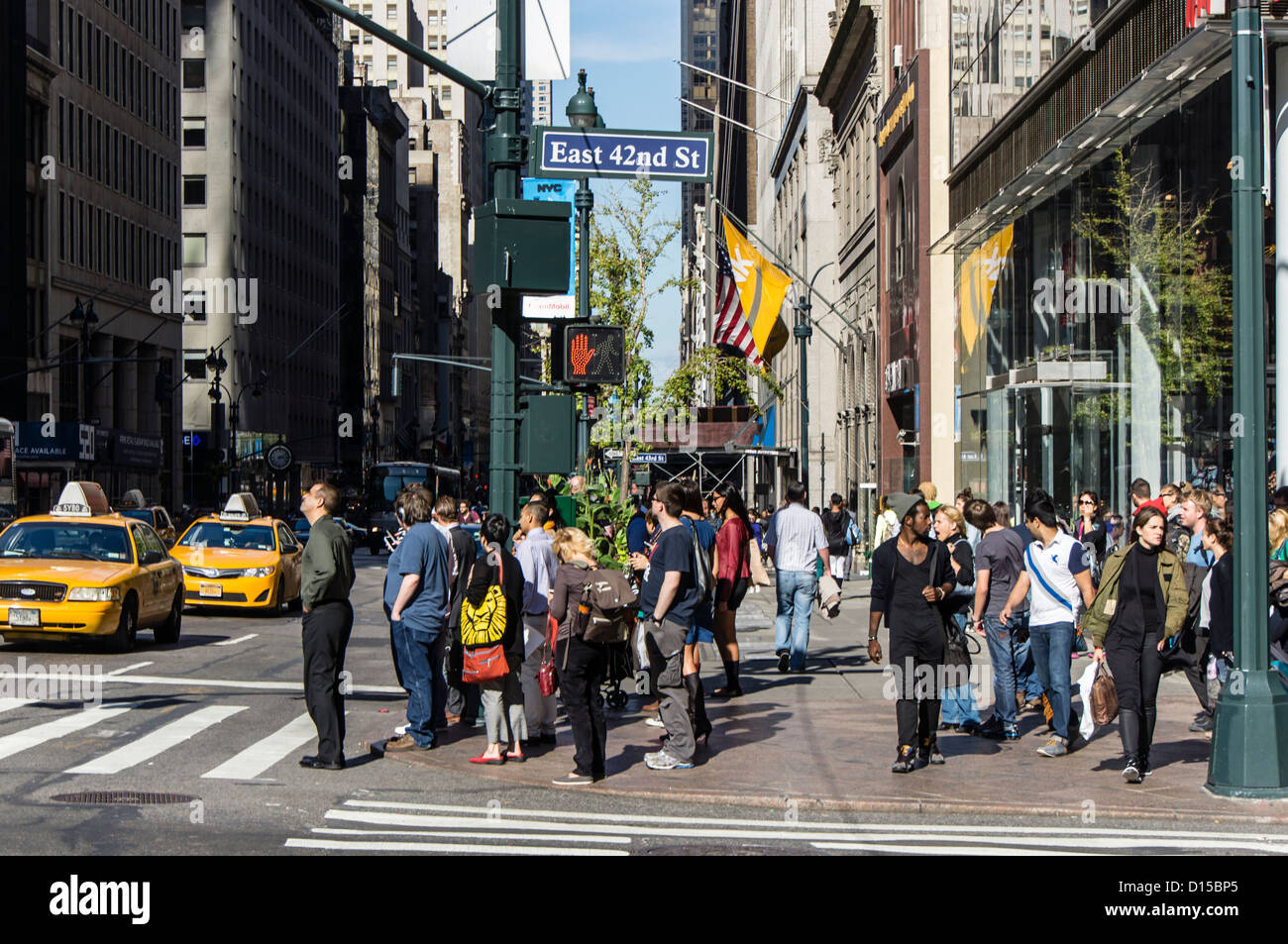 Street scene East 42nd Street, Mitwon Manhattan, New York City Stockfoto
