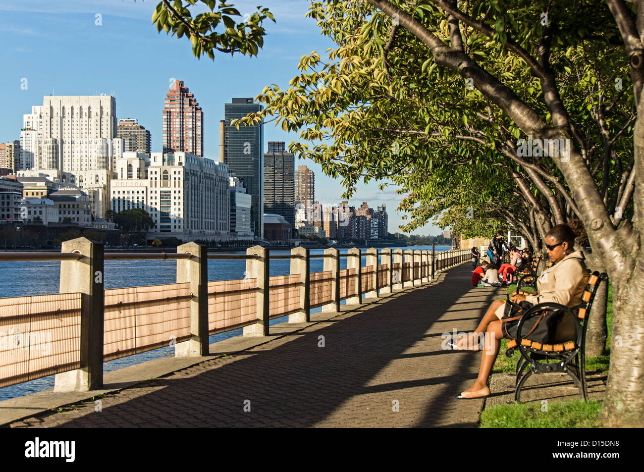 Roosevelt Island Promenade, New York Stockfoto