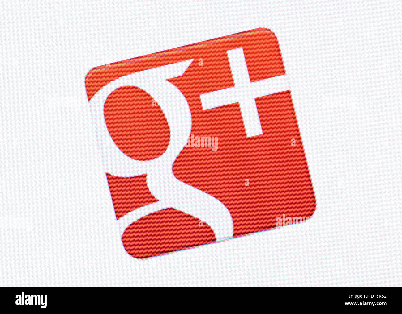 Google + Logo Screenshot Stockfoto