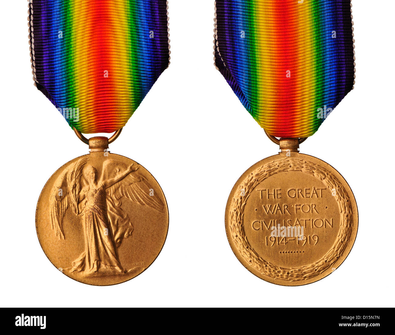 Ersten Weltkrieg britischer Sieg-Medaille Stockfoto