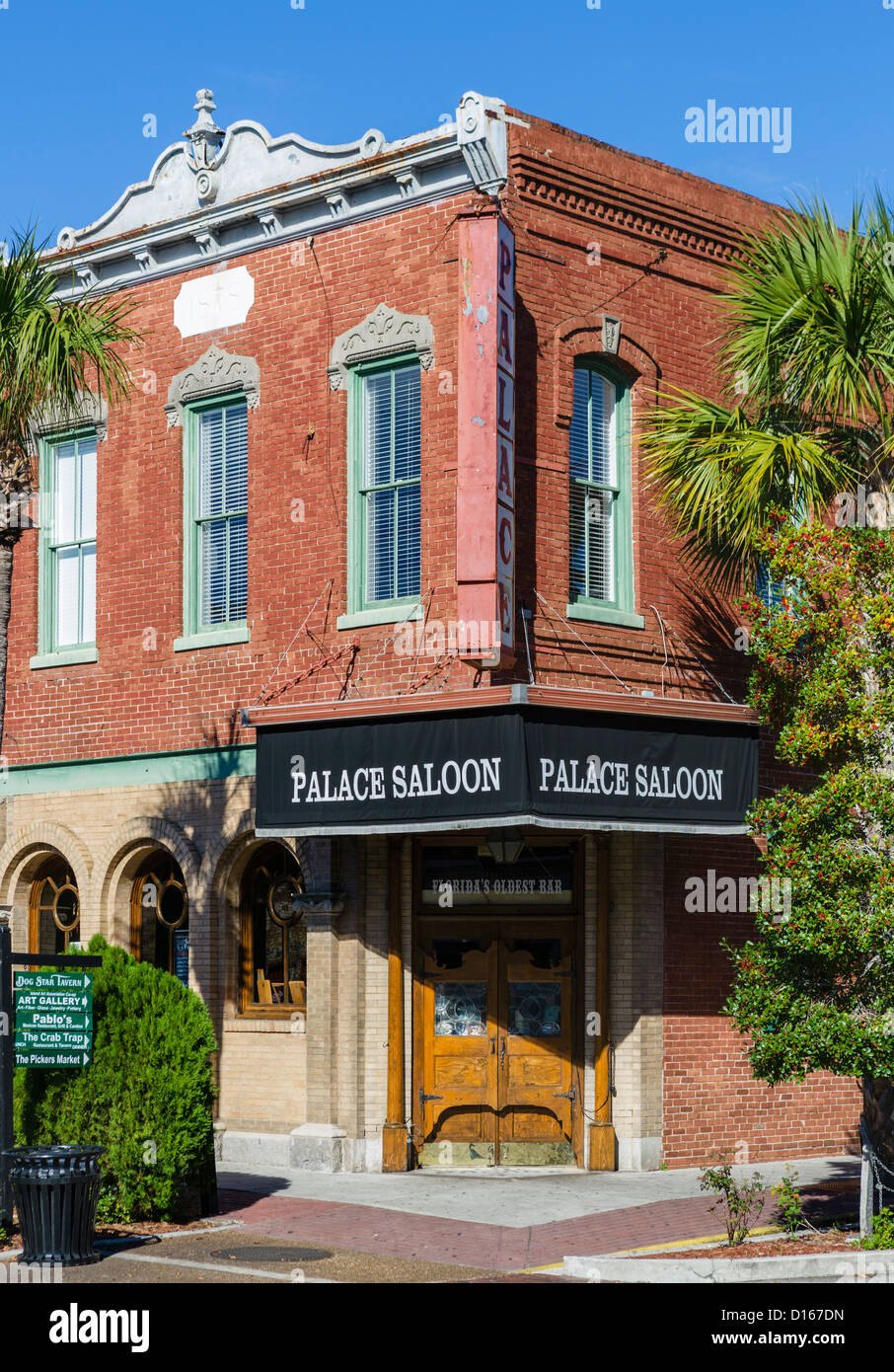 Der historische Palast-Salon am Centre Street (die Hauptstraße) in der Innenstadt von Fernandina Beach, Amelia Island, Florida, USA Stockfoto