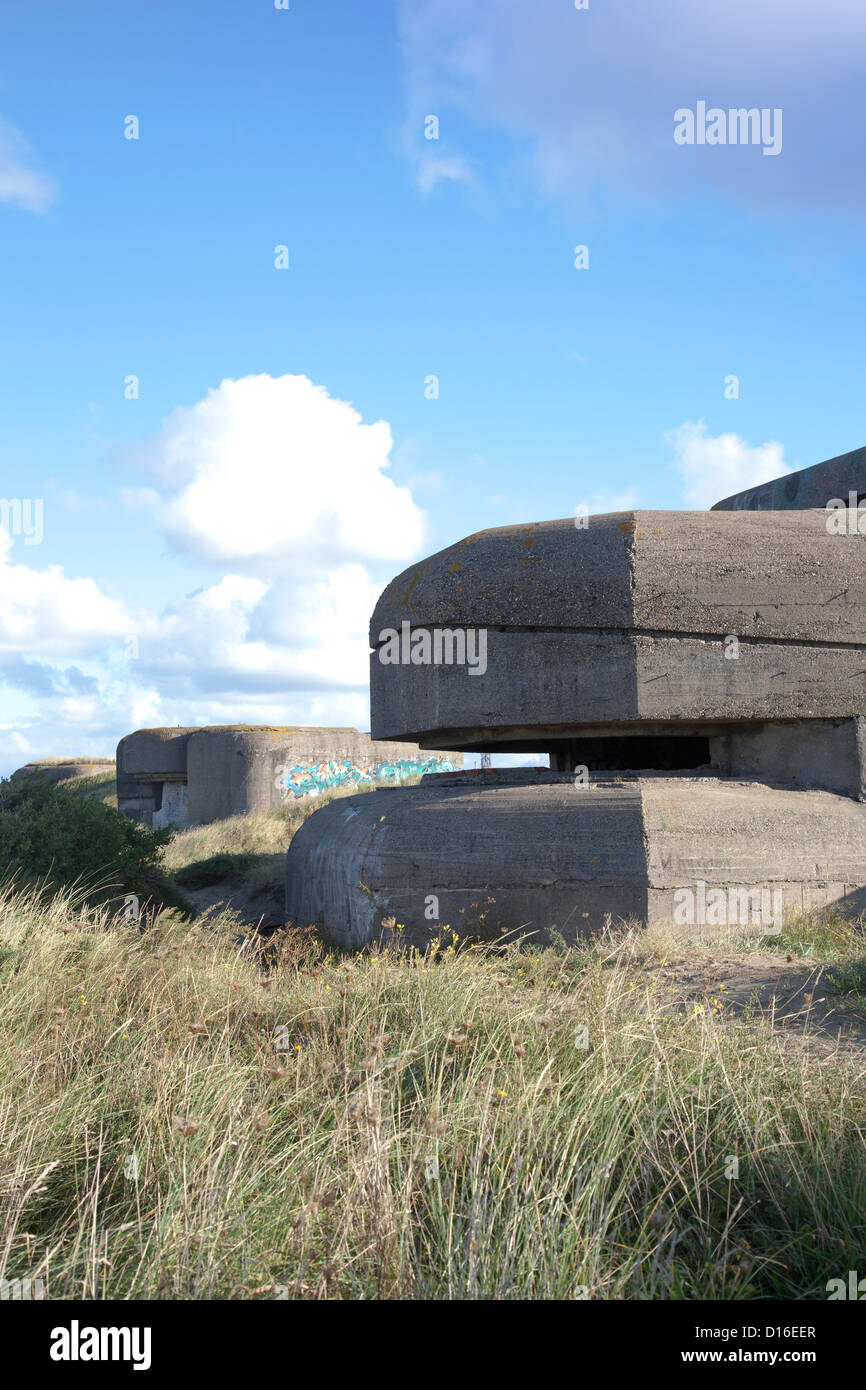 Deutsche Bunker des zweiten Weltkriegs Stockfoto