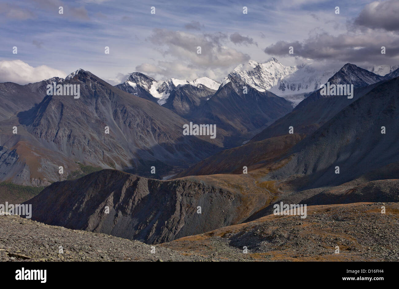 Belukha Berg - der höchste Gipfel des Altai-Gebirges, Russland Stockfoto