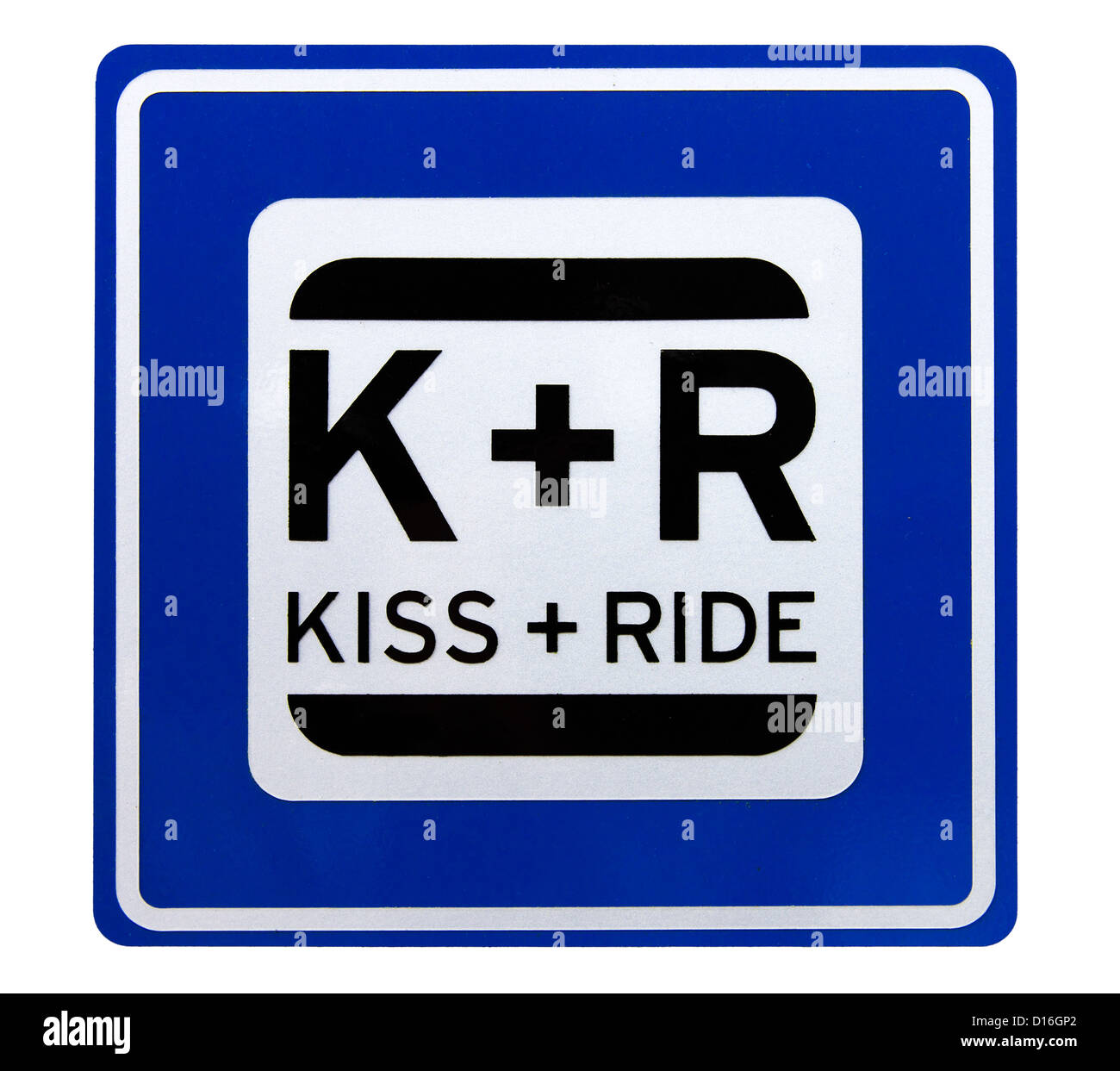 Küssen und Zeichen zu fahren: Abschied von Ihrem PKW und fahren Sie auf Stockfoto
