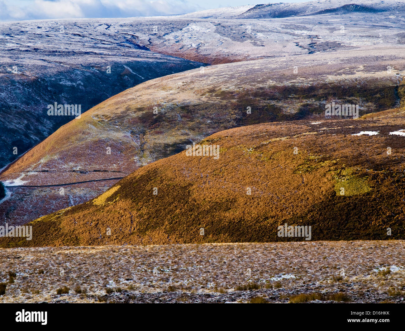 Dark Peak Moor um die obere Derwent Valley, Peak District National Park Stockfoto