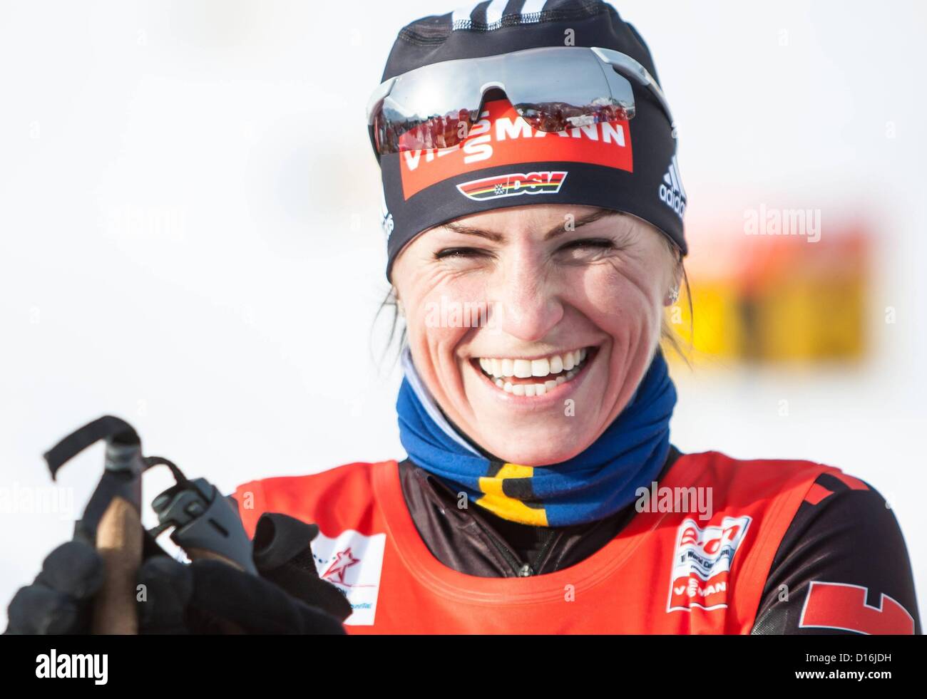 09.12.2012. Hochfilzen, Österreich.  E ON IBU World Cup Relais für Frauen im Bild Andrea Henkel ger Stockfoto