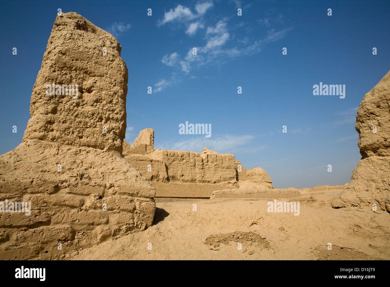 Ruinen von Gaochang, eine alte Hauptstadt in Xinjiang Uygur Autonome Region, entlang der Silkroad in China Stockfoto