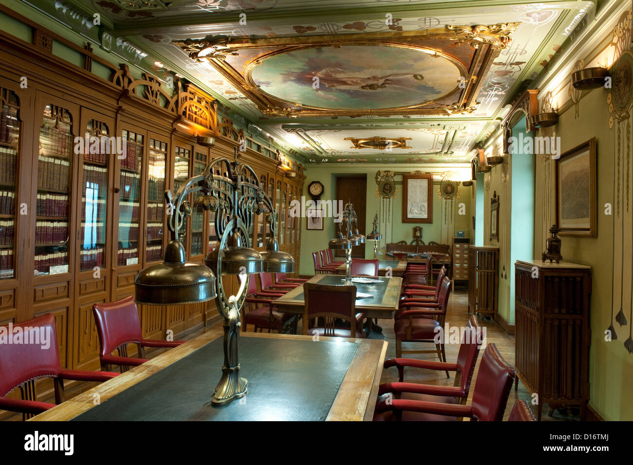 Historischen Industrial Club (1910), Bibliothek, Alcoy, Provinz Alicante, Spanien Stockfoto