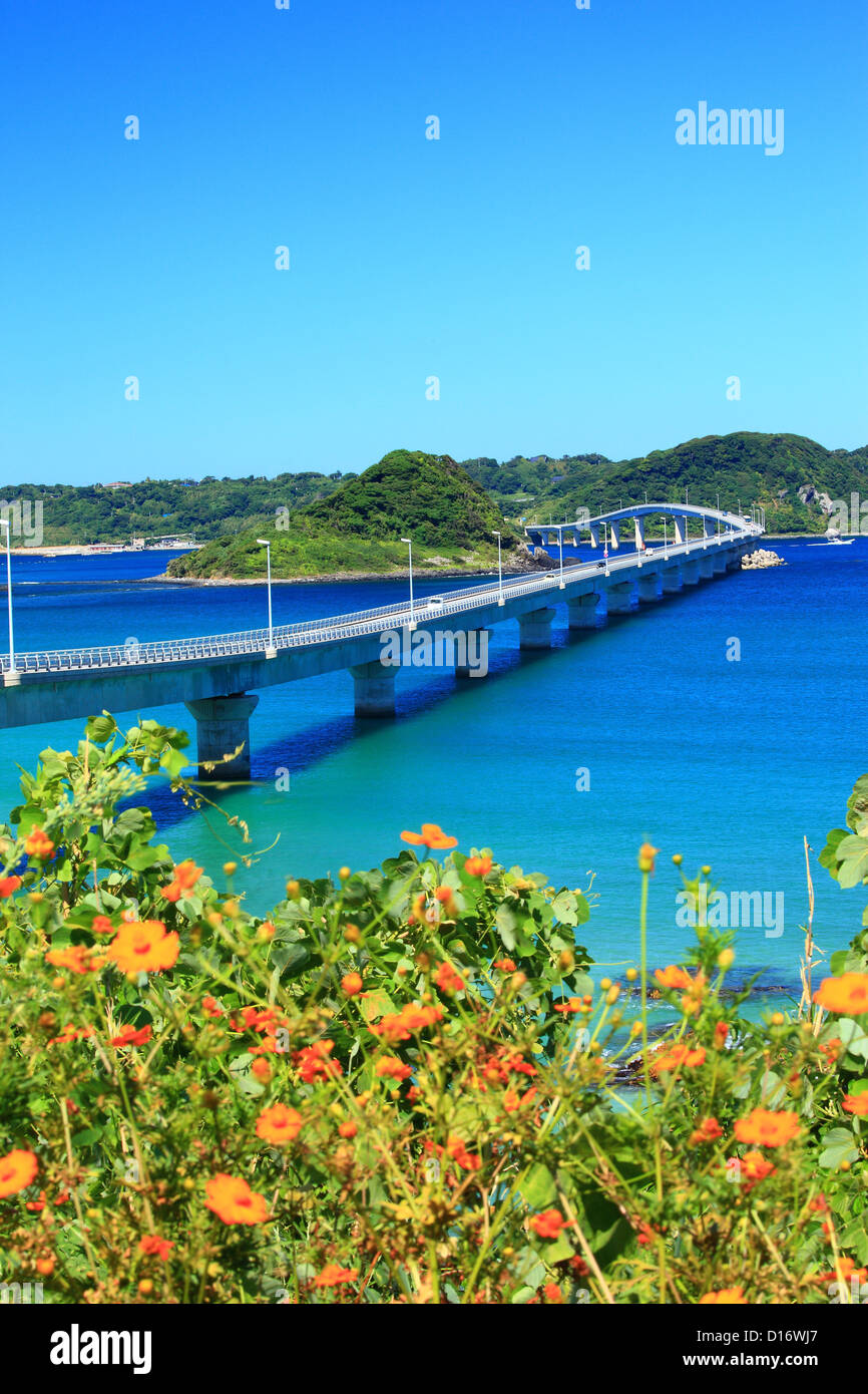 Tsunoshima Brücke in Shimonoseki, Präfektur Yamaguchi Stockfoto