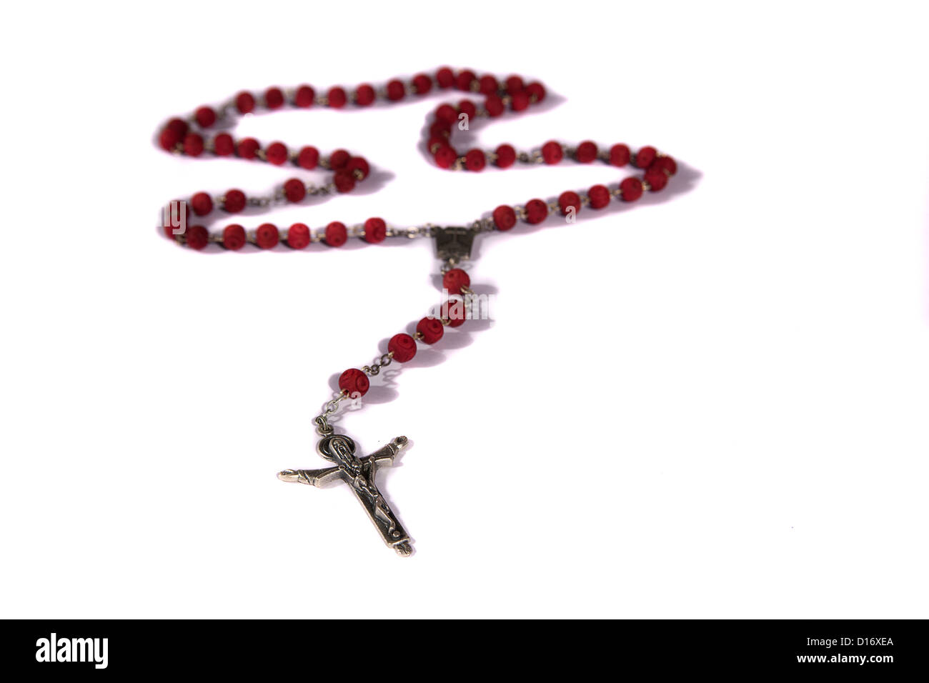 einen katholischen Rosenkranz Stockfoto