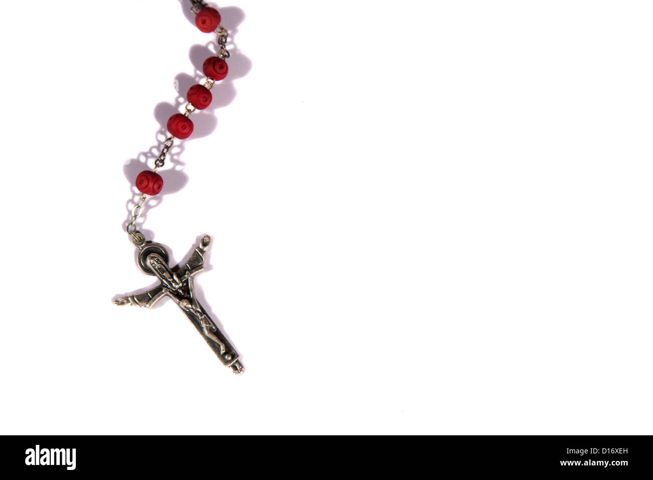 einen katholischen Rosenkranz Stockfoto