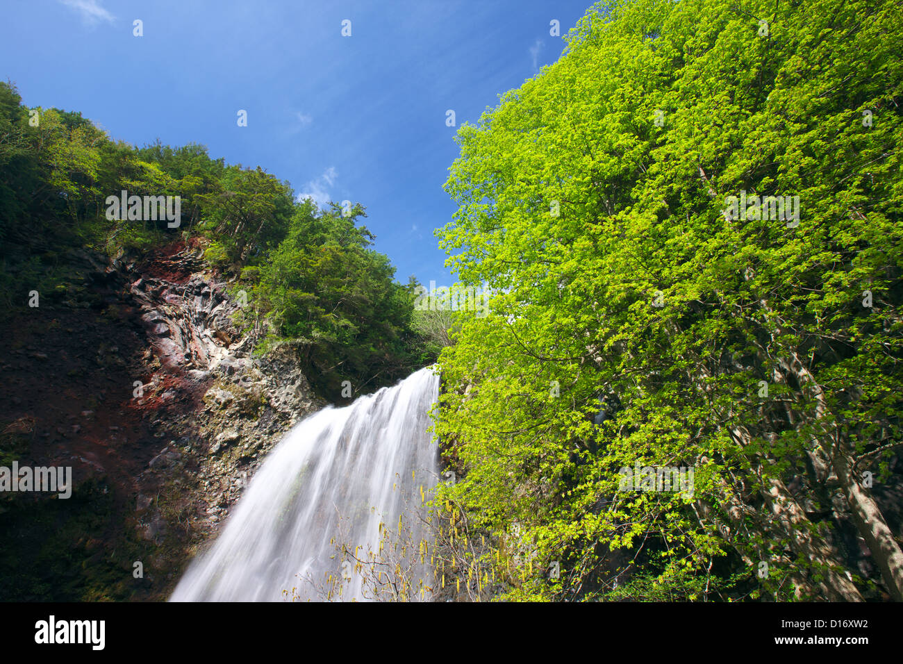 Zengoro Wasserfall in Norikura Plateau, Präfektur Nagano Stockfoto