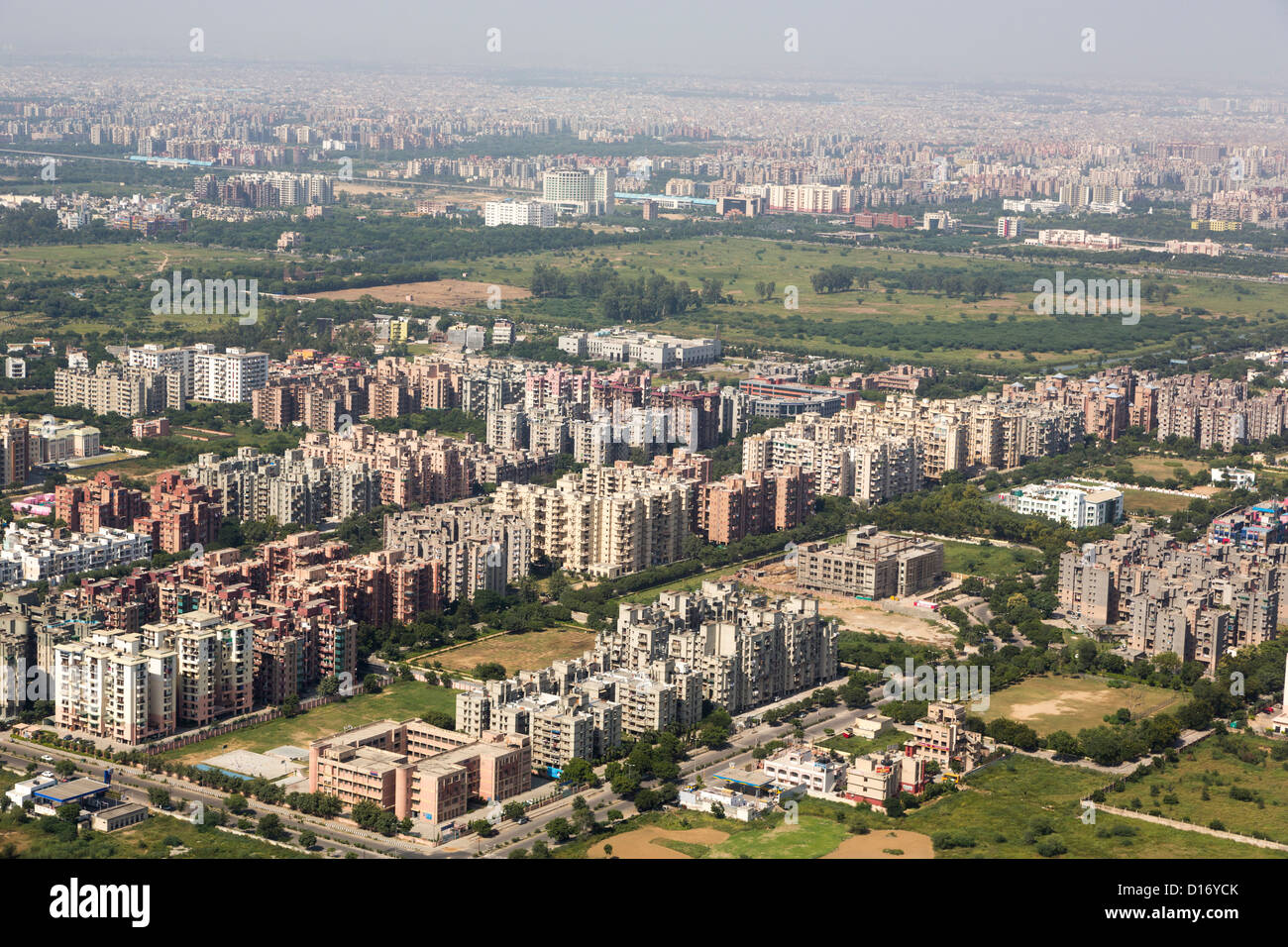 Neuer Wohnungen in der Nähe des Flughafens in Neu Dehli, Indien Stockfoto