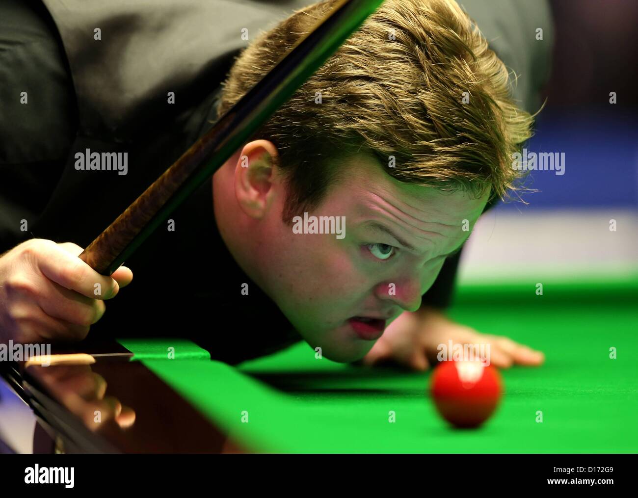 10.12.2012 York, England. Shaun Murphy von England während der UK Championship Finale gegen Mark Selby. Stockfoto