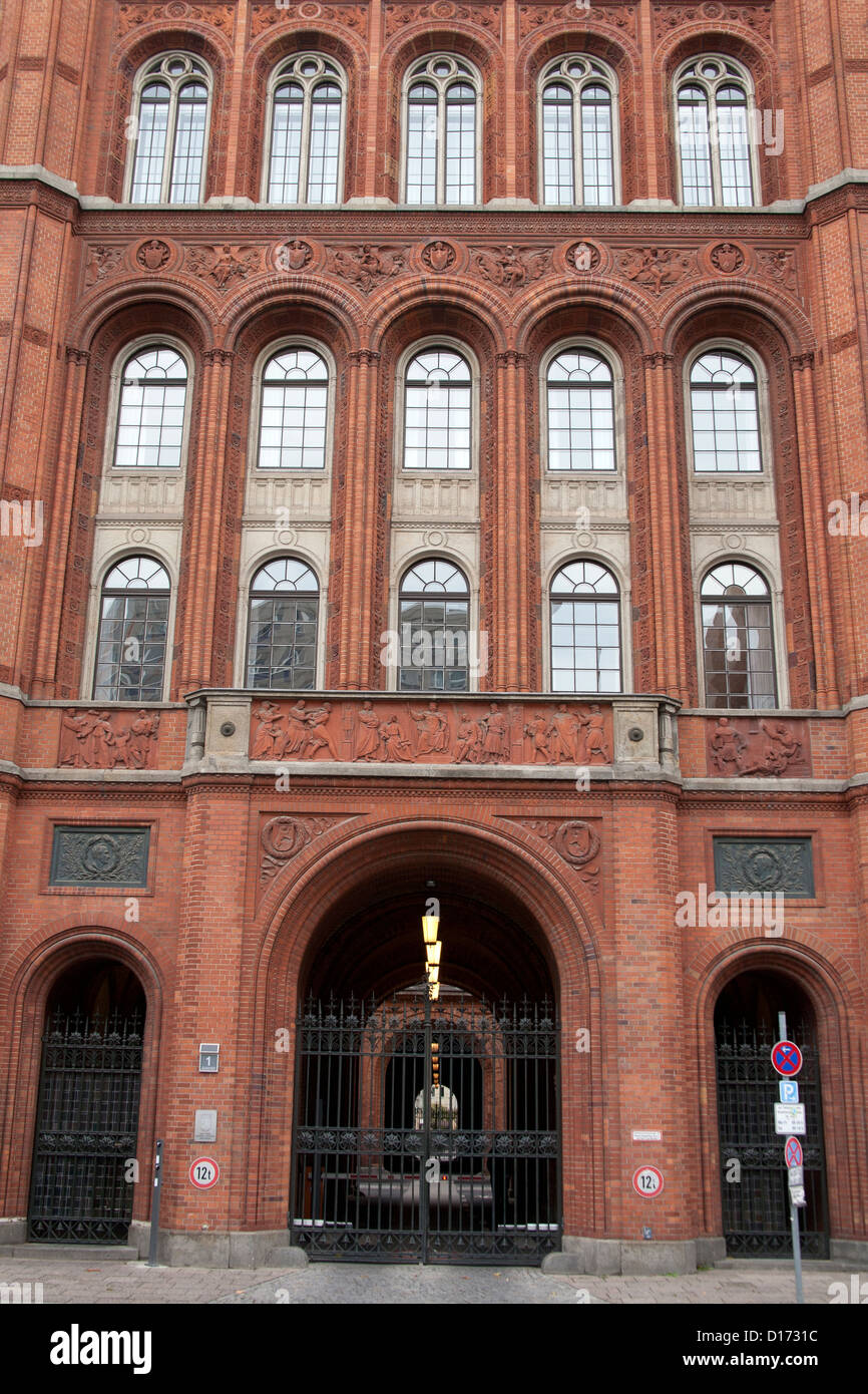 Rotes Rathaus - Rotes Rathaus - Berliner Rathaus, Rathausstraße Mitte Stockfoto