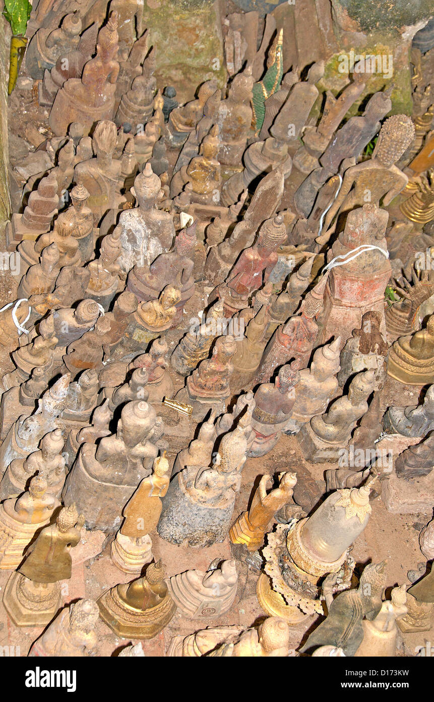 buddha-Statuen, Pak Ou-Grotte, Laos Stockfoto