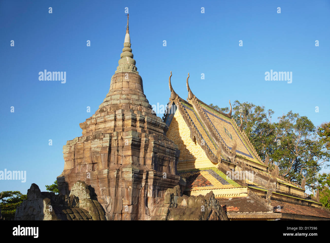 Angkor-Ära Ruinen des Wat Nokor, Kampong Cham, Kambodscha Stockfoto