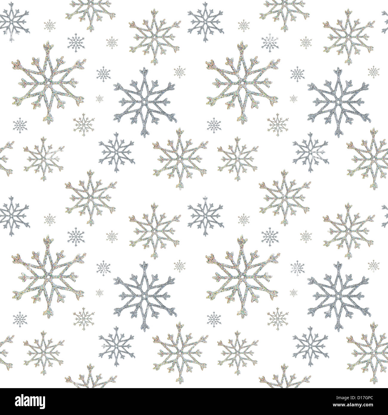nahtlose Hintergrund von Schneeflocken auf den weißen Stockfoto
