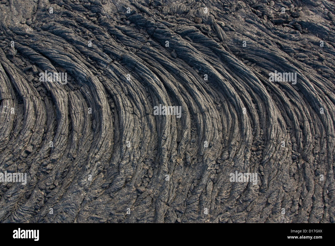 Pahoehoe-Lava auf La Palma Stockfoto