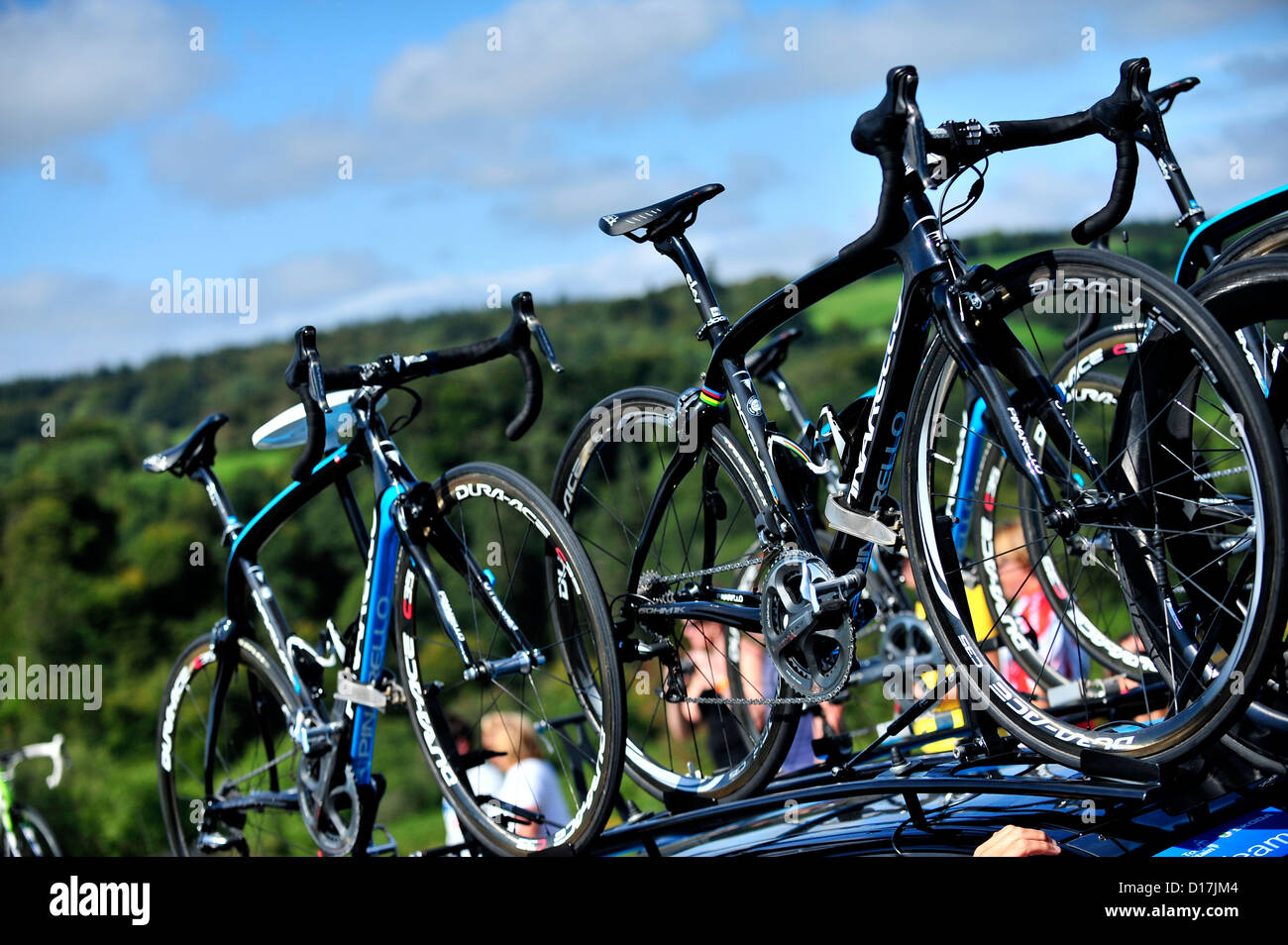 Team Sky Pinarello Dogma 2 pro-Rennräder Stockfoto