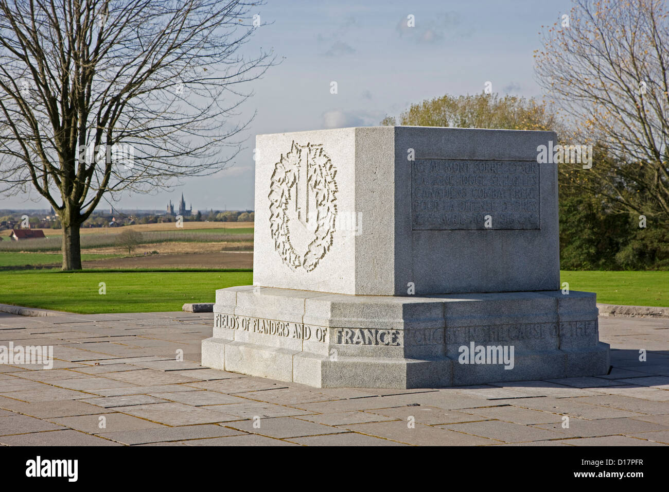 WW1 Canadian Hill 62 Sanctuary Wood Memorial, eine erste Weltkrieg vor Ort bei Zillebeke, West-Flandern, Belgien Stockfoto