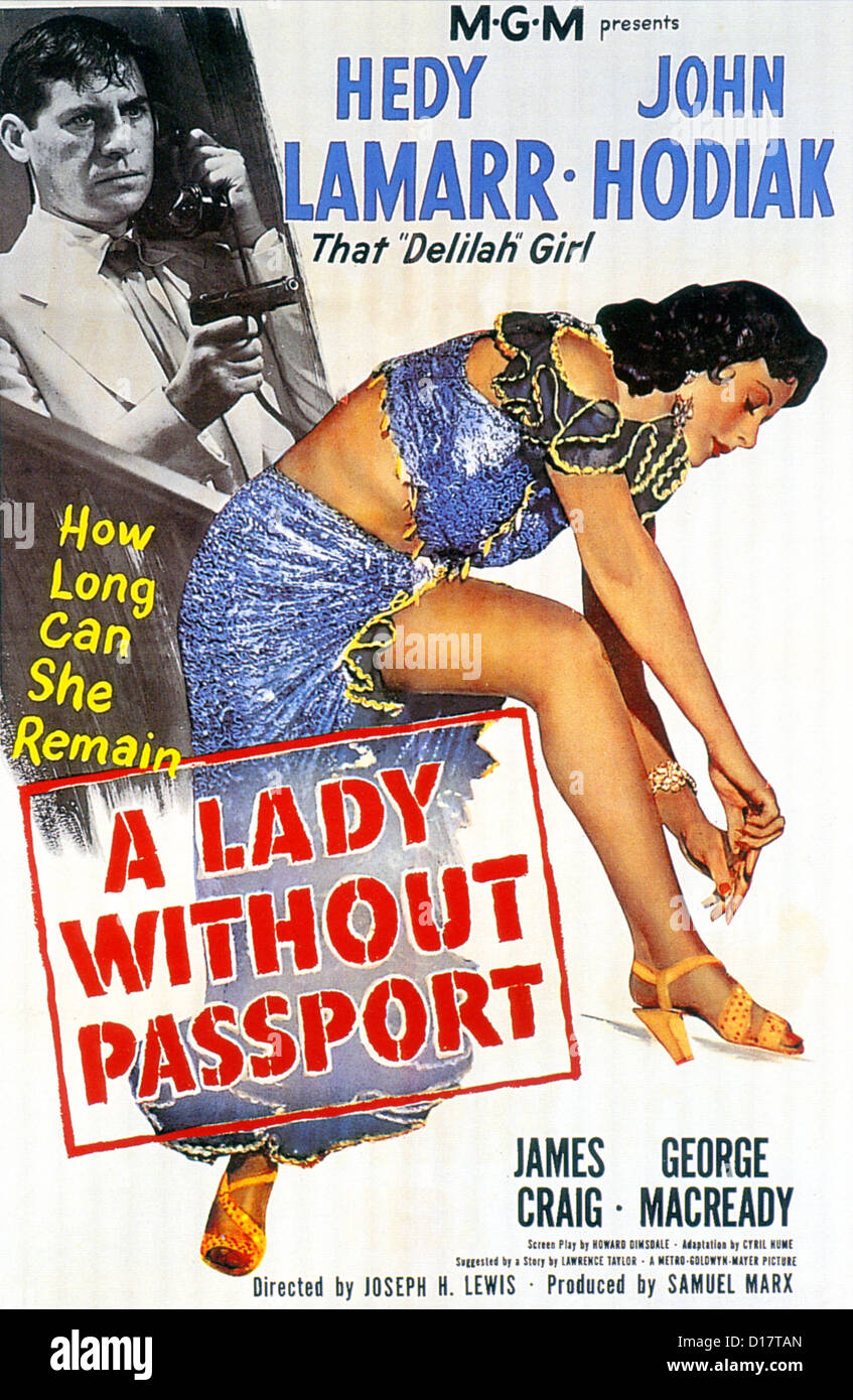 Eine Dame ohne Pass-Plakat für 1950 MGM film mit Hedy Lamarr Stockfoto