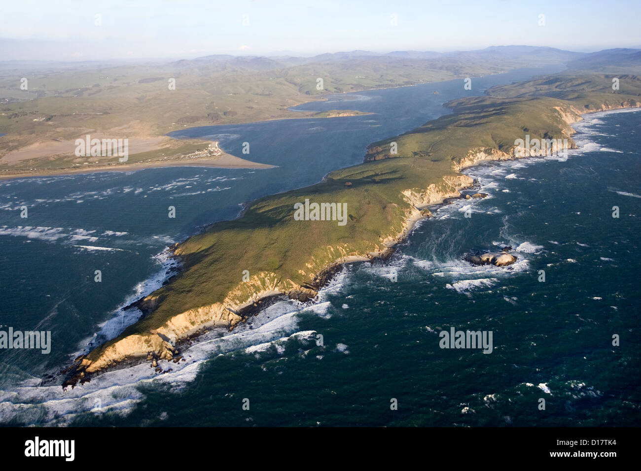 Luftaufnahme des Tomales Punkt entlang der kalifornischen Küste. Stockfoto