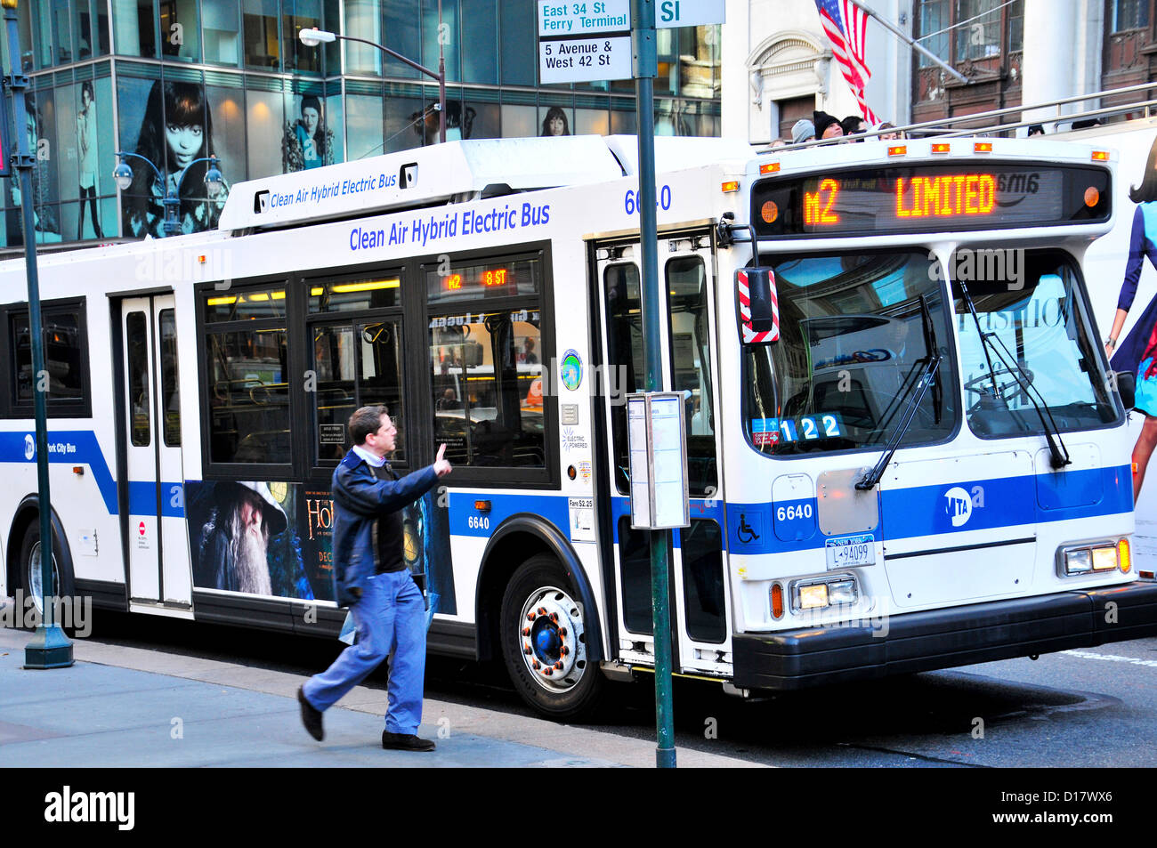 New York City öffentliche Verkehrsmittel M2 Bus, Manhattan, New York City, USA Stockfoto