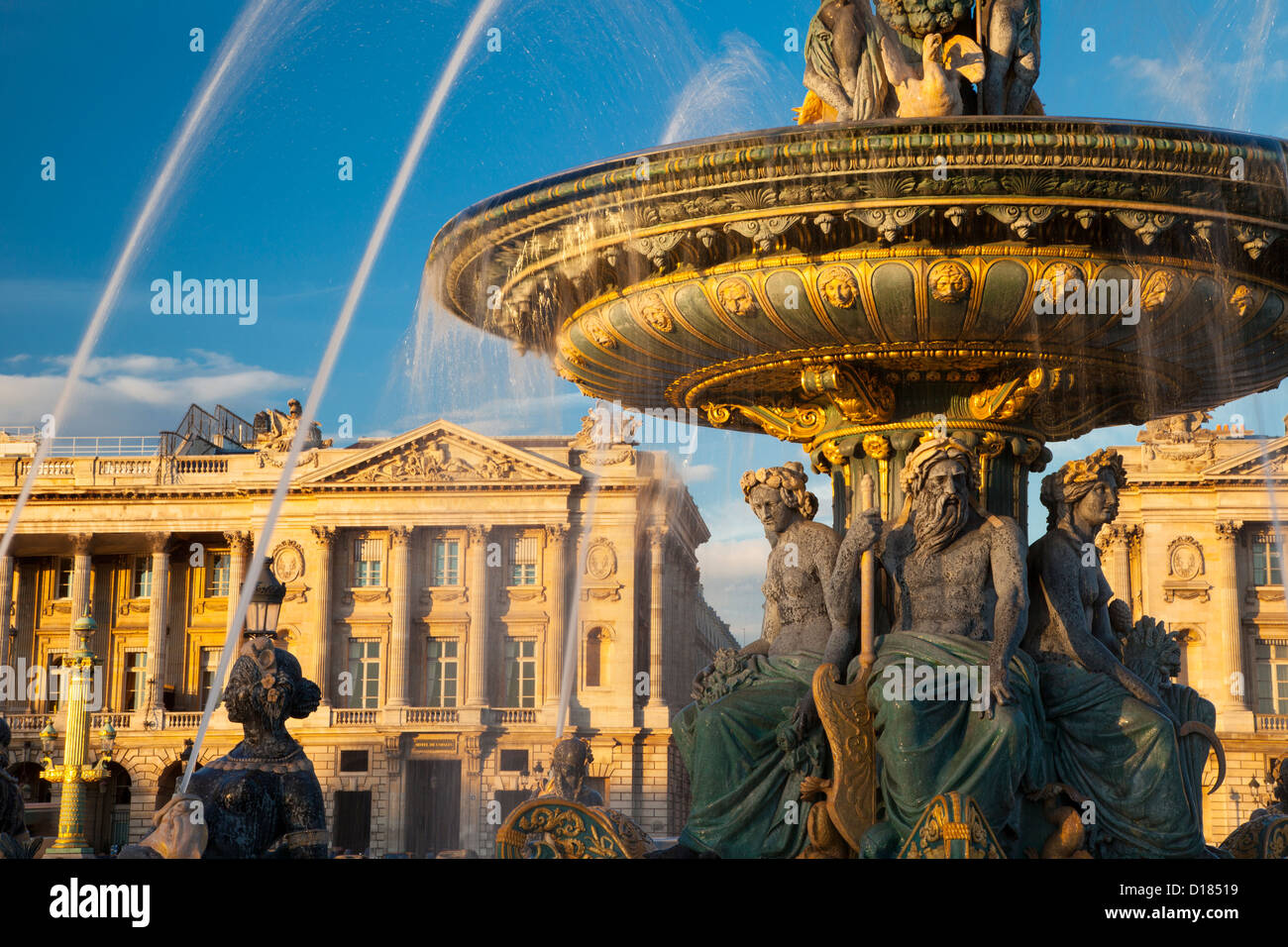 Fontaine des Fleuves - Brunnen der Flüsse am Place De La Concorde, Paris Frankreich Stockfoto