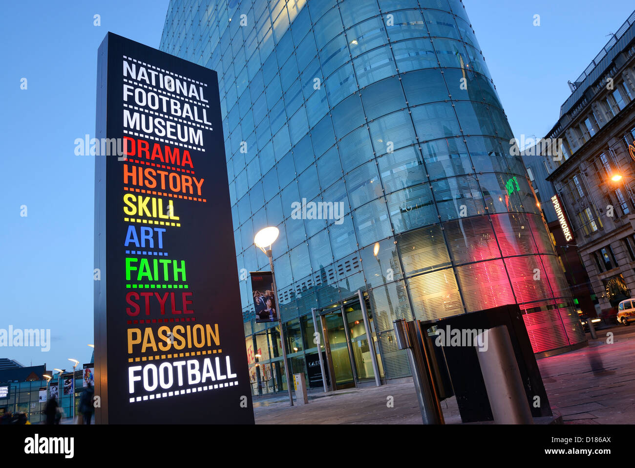 National Football Museum in die Urbis Gebäude im Stadtzentrum von Manchester Stockfoto
