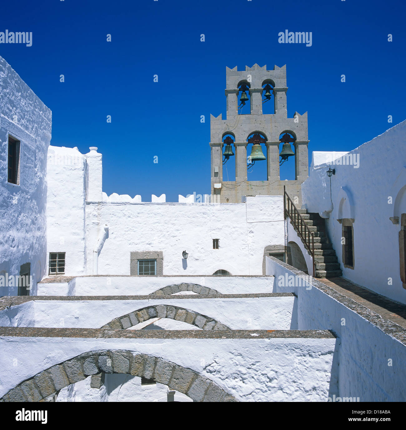 Kloster St. John Hora Patmos Greek Islands Griechenland Stockfoto