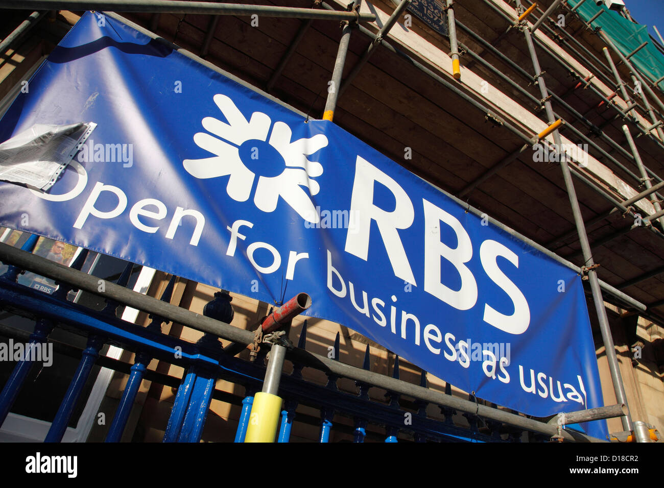Ein Royal Bank of Scotland (RBS) Niederlassung in eine U.K.town. Stockfoto