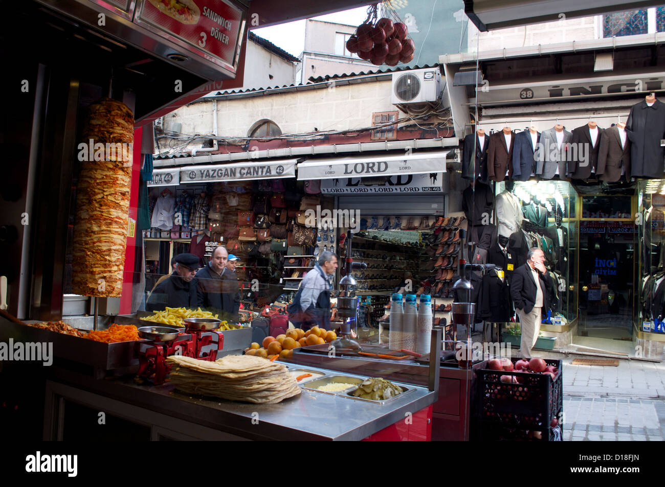 In einem Kebab-Shop in Istanbul Türkei Stockfoto