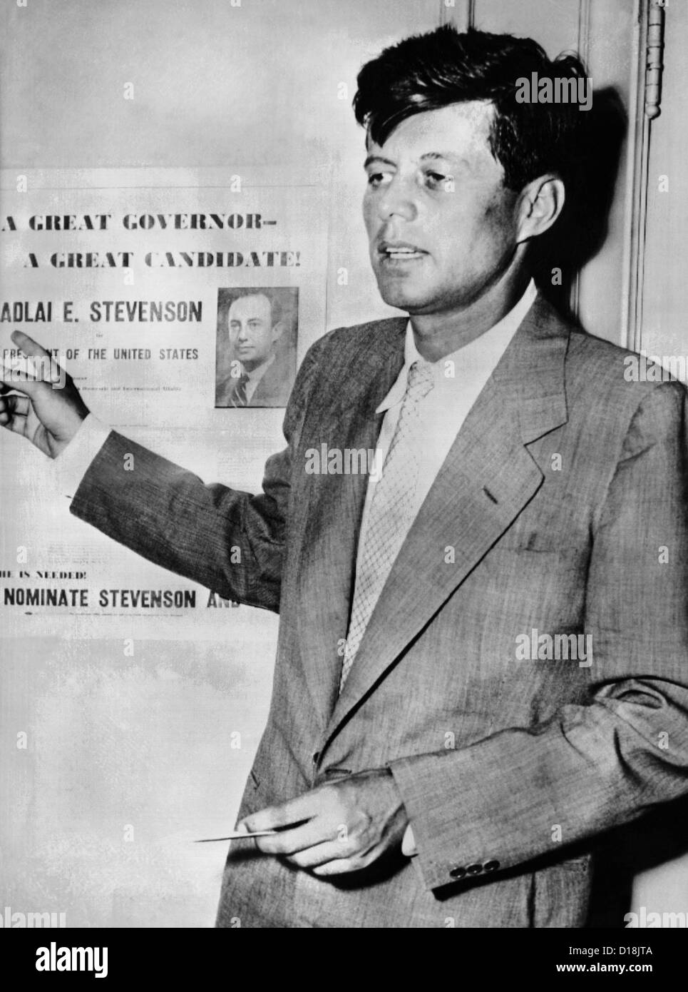 Kongressabgeordnete John Kennedy, Adlai Stevenson für 1952 Präsidentschaftskandidatur zu unterstützen. 22. Juli 1952. (CSU ALPHA 987) Stockfoto