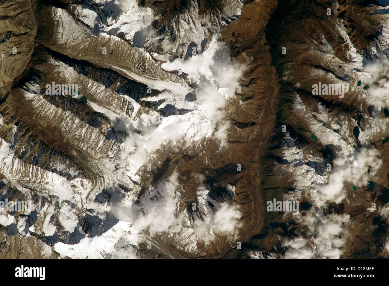 Himalaya-Gipfel, Gletscher und Seen, Himalaya, Asien Stockfoto