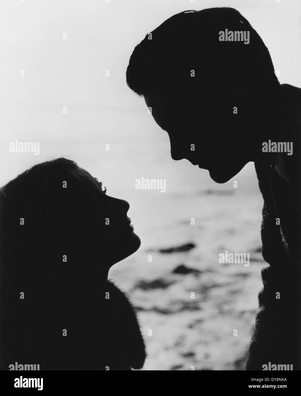 Romantische silhouette Stockfoto