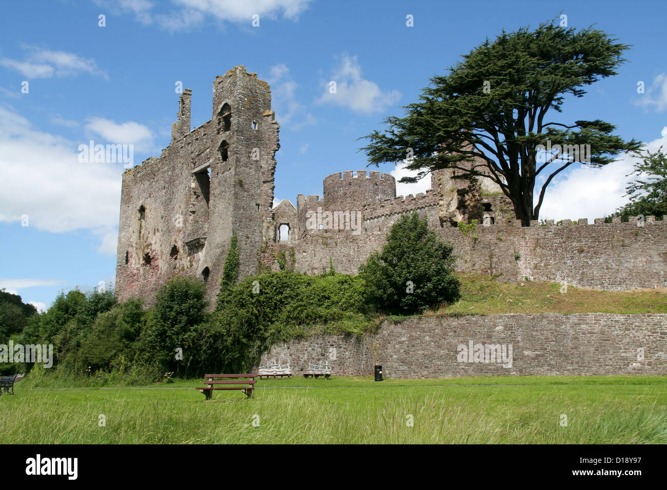 Laugharne Castle (Cadw) Laugharne Carmarthenshire; Wales UK Stockfoto