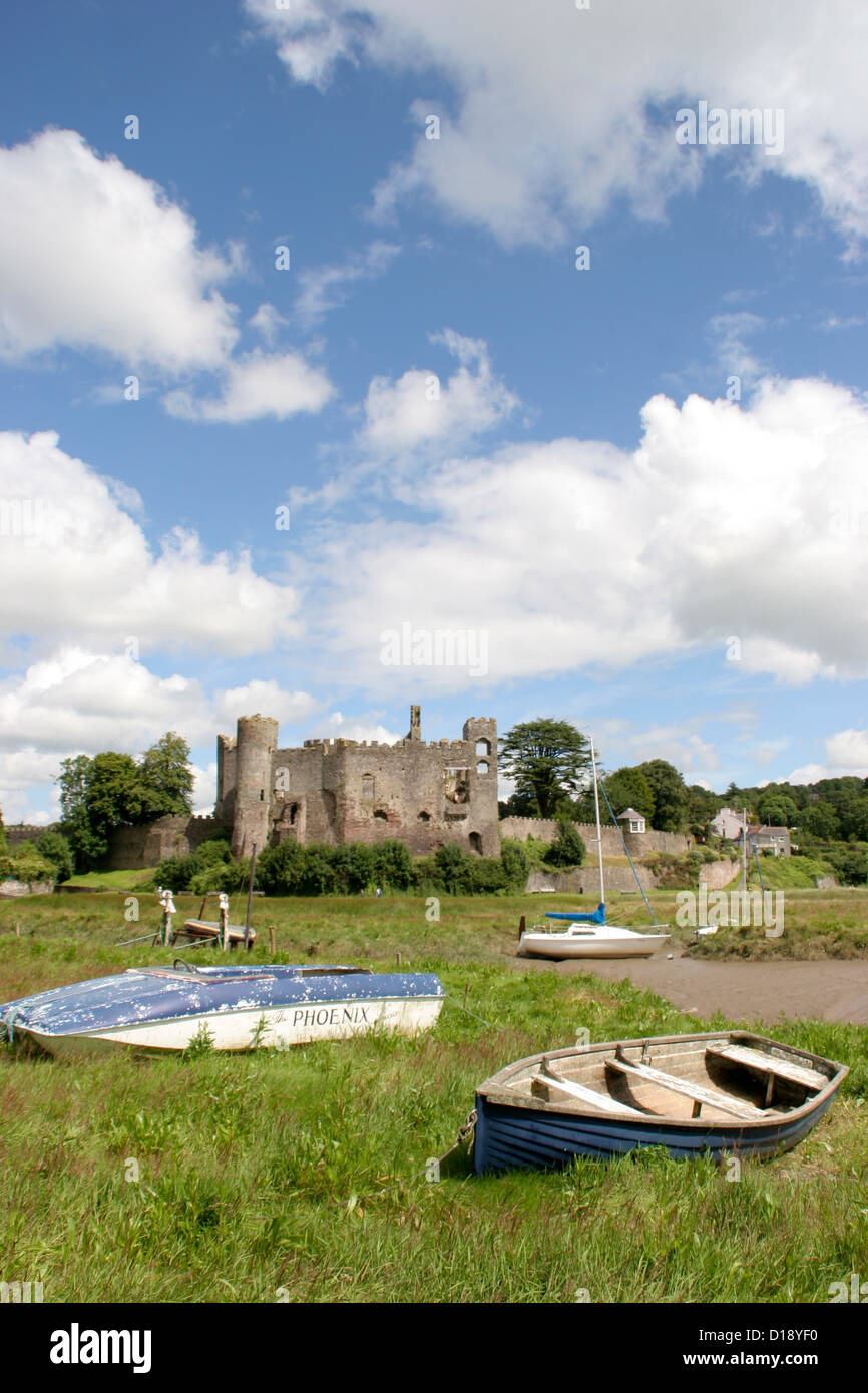 Laugharne Castle (Cadw) Laugharne Carmarthenshire Wales UK Stockfoto