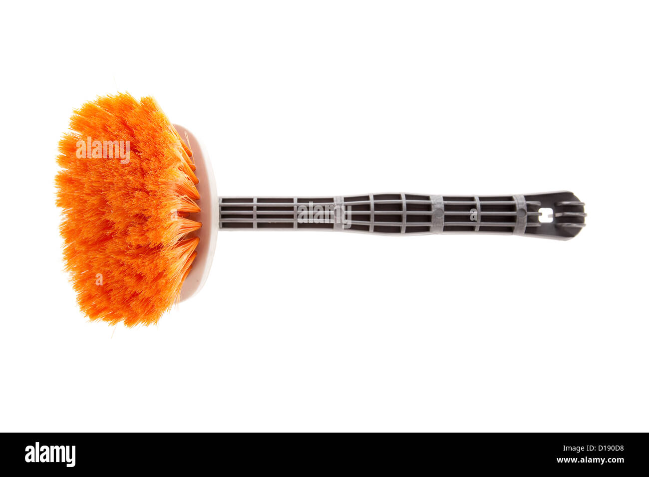 Pinsel oder kleiner Besen verwendet für Wände tünchen oder pauschal auf weiß Stockfoto
