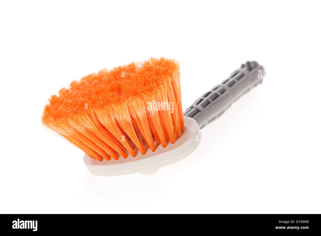 Pinsel oder kleiner Besen verwendet für Wände tünchen oder pauschal auf weiß Stockfoto